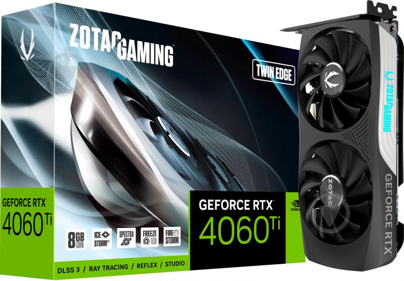 Відеокарта Zotac GeForce RTX 4060 Ti Twin Edge 8GB GDDR6X 128bit (ZT-D40610E-10M) - фото 1