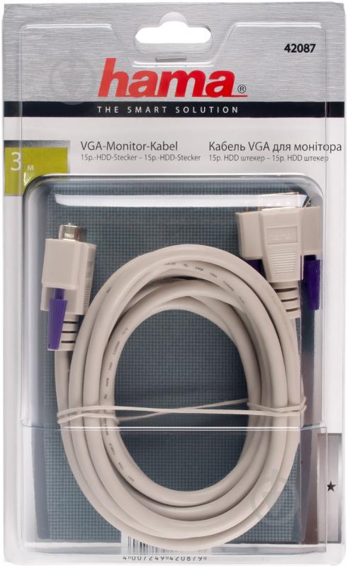 Кабель HAMA VGA - VGA 3 м білий (42087) - фото 2