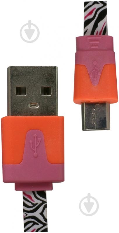 Кабель Luxe Cube 1 м белыйчерный (FLAT USB MICRO TO USB ZEBRA) - фото 1