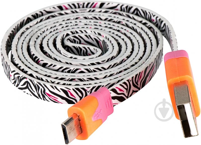 Кабель Luxe Cube 1 м белыйчерный (FLAT USB MICRO TO USB ZEBRA) - фото 3