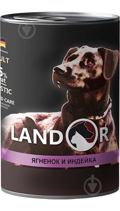 Консерва для собак похилого віку для усіх порід LANDOR Senior & Adult Ягня та кролик 400 г - фото 1