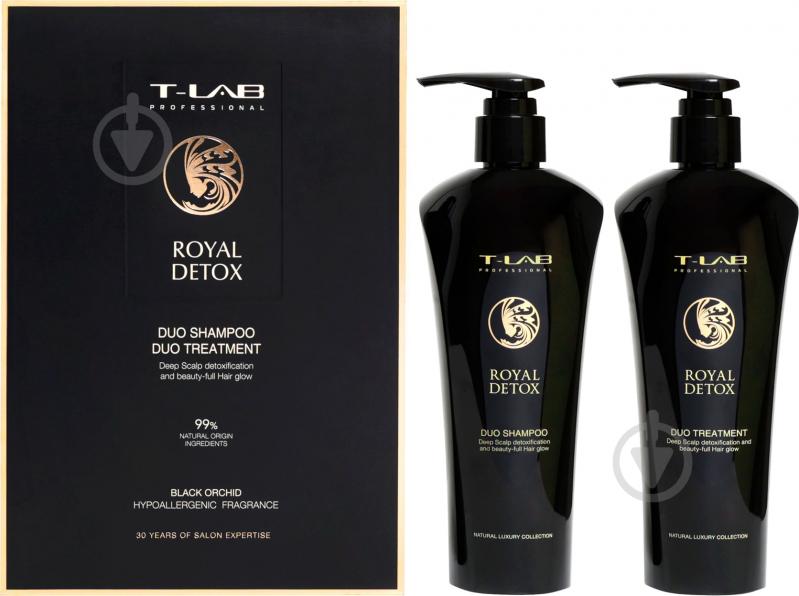 Набор подарочный T-LAB Professional Royal Detox Duo (шампунь, 300 мл+кондиционер, 300 мл) - фото 1 Набор подарочный T-LAB Professional Royal Detox Duo (шампунь, 300 мл+кондиционер, 300 мл) - фото 1