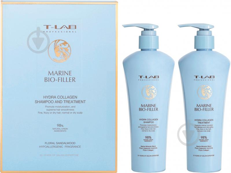 Набор подарочный T-LAB Professional MARINE BIO-FILLER (шампунь, 300 мл+кондиционер, 300 мл) - фото 1