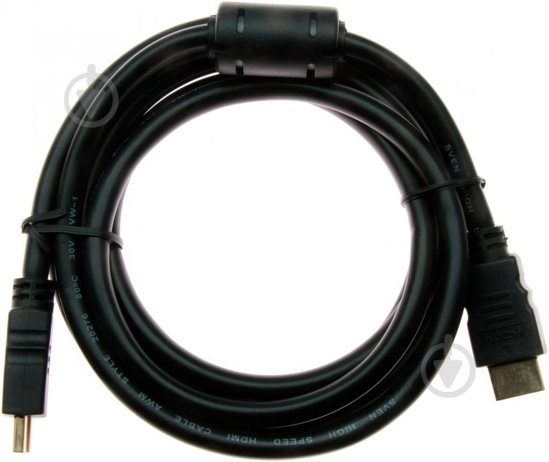 Кабель Sven HDMI – HDMI 1.8 м черный (HDMI 19M-19M V1.3 Fl) - фото 1