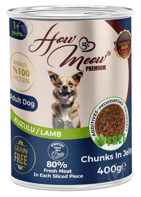 Корм вологий How Meow для дорослих собак з ягням 400 г - фото 1 Корм вологий How Meow для дорослих собак з ягням 400 г - фото 1