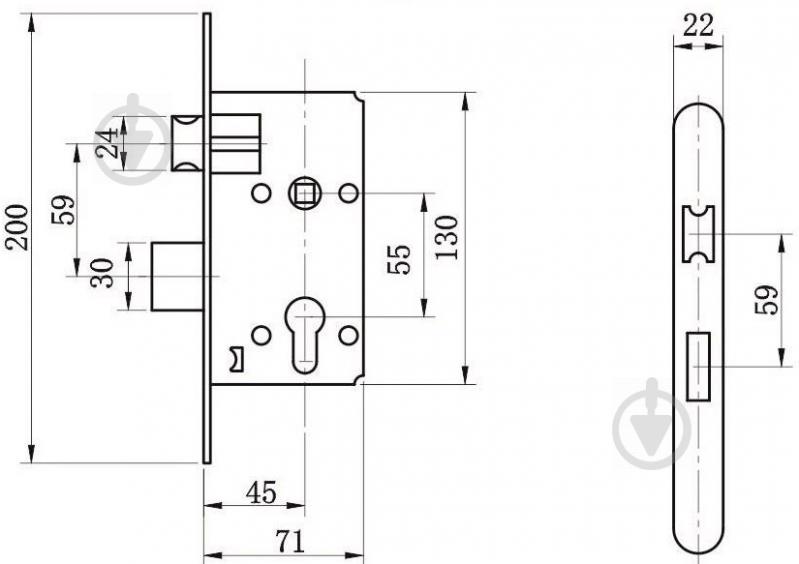 Комплект фурнитуры цилиндрический Bruno BR-55 60 мм хром - фото 3