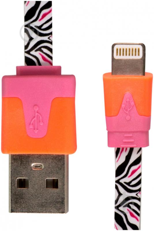 Кабель Luxe Cube 1 м чорний (FLAT LIGHTNING TO USB ZEBRA) - фото 1