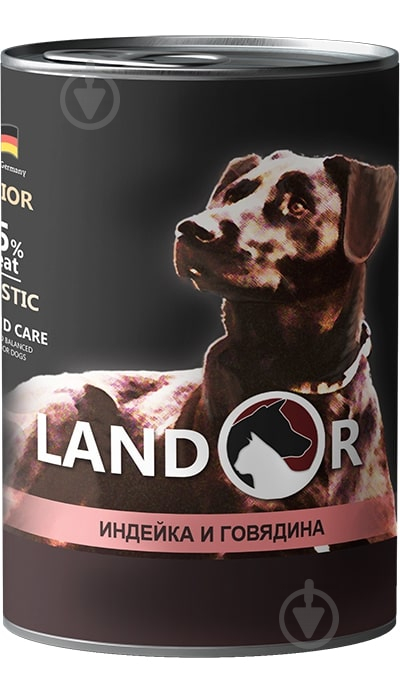 Корм влажный для щенков для всех пород LANDOR Puppy Индейка и говядина 400 г - фото 1