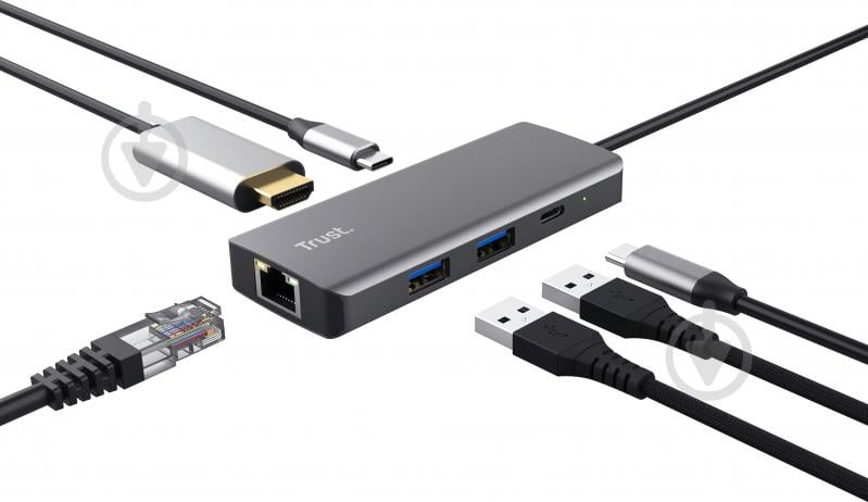 USB-хаб Trust Dalyx 6-in-1 USB-C Multi-port Dock Aluminium - фото 7