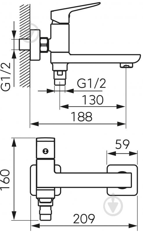 Змішувач для ванни/душу Ferro Vitto Black Verdeline BVI1RVLBL - фото 3