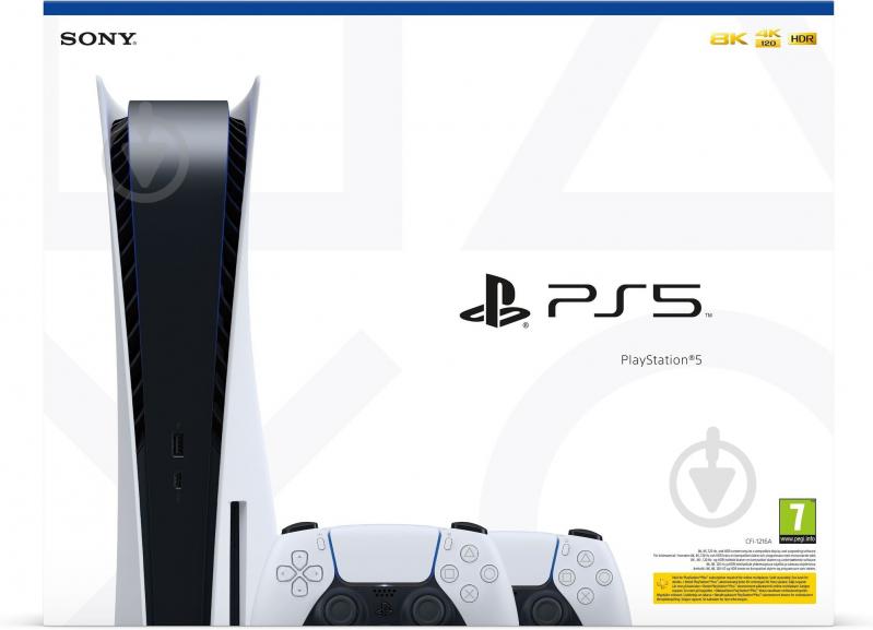 Ігрова консоль Sony PlayStation 5 Ultra HD Blu-ray (2 геймпади DualSense) 975882 white - фото 2