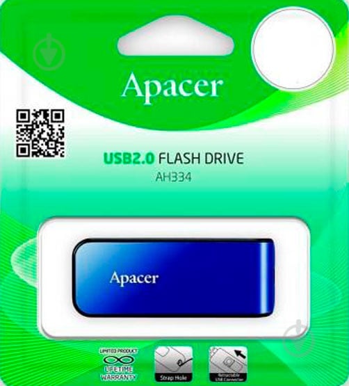 Флеш-память USB Apacer AH334 64 ГБ USB 2.0 blue (AP64GAH334U-1) - фото 6