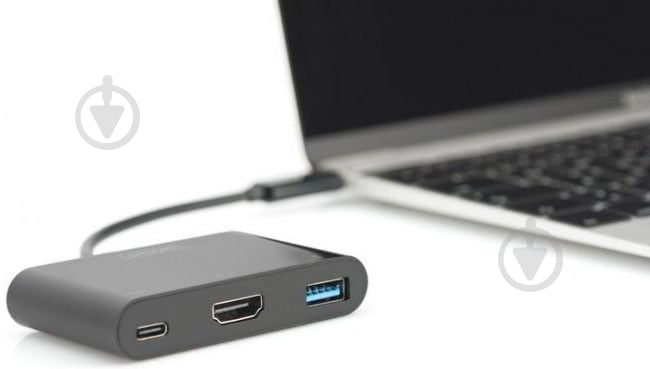 Адаптер Digitus USB-C - HDMA 2xUSB 0,15 м черный (DA-70855) - фото 2