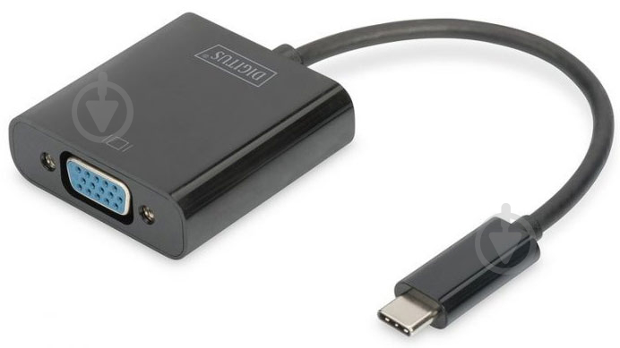 Адаптер Digitus USB-C - VGA Full HD M/F 0,15 м чорний (DA-70853) - фото 1