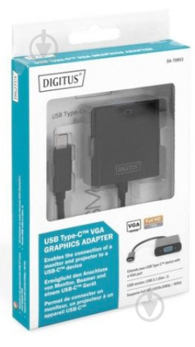 Адаптер Digitus USB-C - VGA Full HD M/F 0,15 м чорний (DA-70853) - фото 6