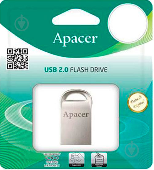 Флеш-пам'ять USB Apacer AH115 64 ГБ USB 2.0 silver (AP64GAH115S-1) - фото 3