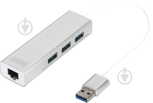 Адаптер Digitus USB 3.0 to Gigabit Ethernet белый (DA-70250-1) - фото 1