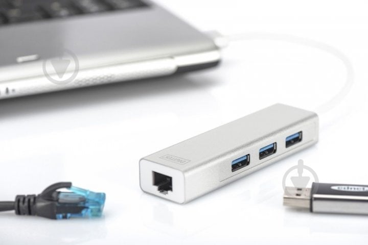 Адаптер Digitus USB 3.0 to Gigabit Ethernet белый (DA-70250-1) - фото 4