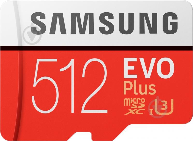 Карта памяти Samsung microSDXC 512 ГБ Class 10 (MB-MC512GA/RU) UHS-I U3 R100/W90MB/s Evo Plus - фото 1