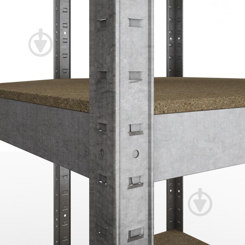 Стелаж металевий Меткас Бюджет оцинкований 1800x700x400 мм МДФ полиця 5 шт. цинк - фото 4