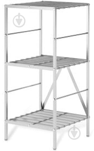 Стеллаж 965x420x384 мм Aluint серый металл полки 3 шт. крашенный - фото 1