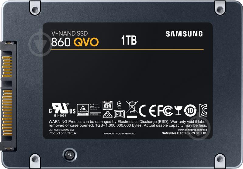 SSD-накопитель Samsung 860 QVO SATA V-NAND 4bit 1000GB 2,5" SATA MLC (MZ-76Q1T0BW) - фото 2