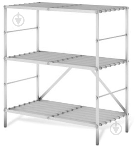 Стеллаж 965x820x384 мм Aluint серый металл полки 3 шт. крашенный - фото 1 Стеллаж 965x820x384 мм Aluint серый металл полки 3 шт. крашенный - фото 1