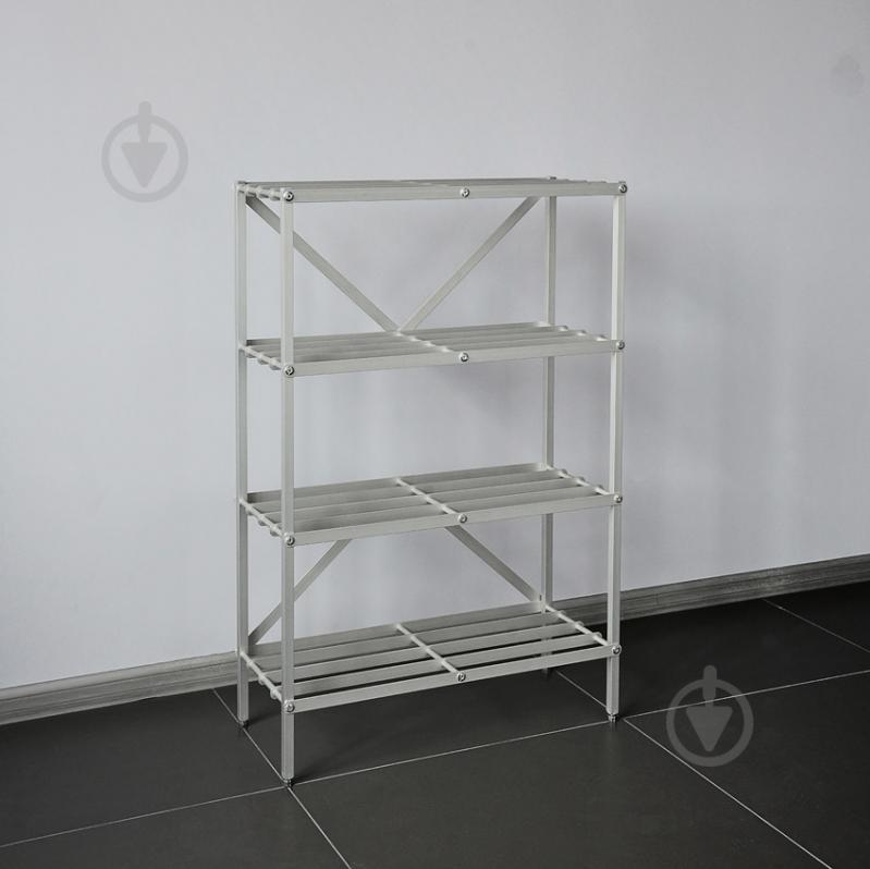 Стеллаж 1365x420x384 мм Aluint серый металл полки 4 шт. крашенный - фото 2 Стеллаж 1365x420x384 мм Aluint серый металл полки 4 шт. крашенный - фото 2