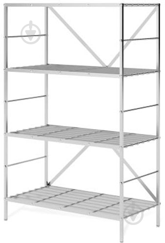 Стеллаж 1365x820x384 мм Aluint серый металл полки 4 шт. крашенный - фото 1