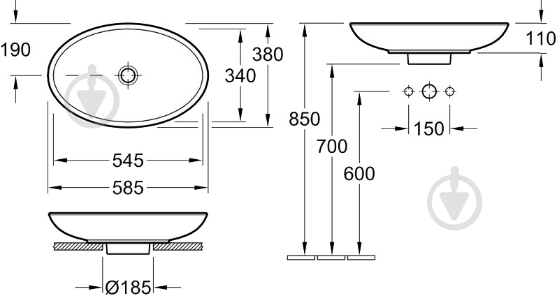 Умывальник Villeroy & Boch Loop&Friends - фото 2
