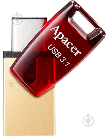 Флеш-память USB Apacer AH180 64 ГБ USB 3.1USB Type-C red (AP64GAH180R-1) - фото 4 Флеш-память USB Apacer AH180 64 ГБ USB 3.1USB Type-C red (AP64GAH180R-1) - фото 4