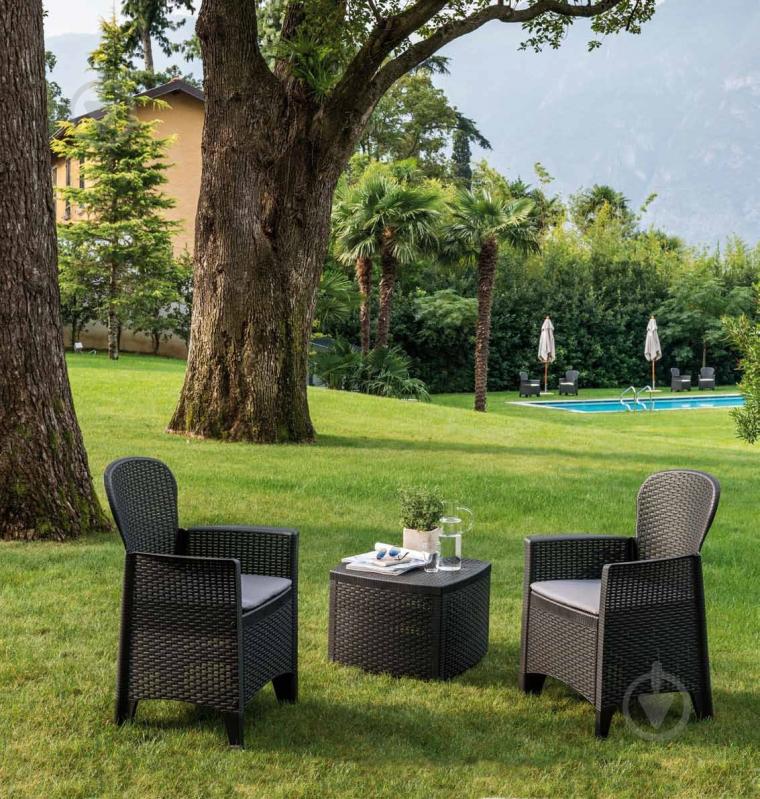 Кресло пластиковое ProGarden антрацит з подушкою 89x58x60 см антрацит - фото 2 Кресло пластиковое ProGarden антрацит з подушкою 89x58x60 см антрацит - фото 2