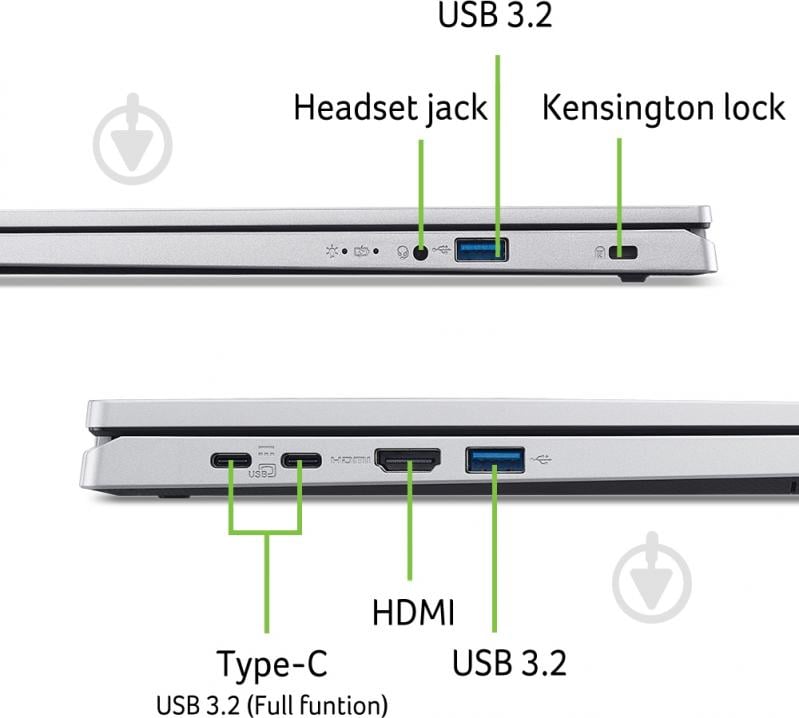 Ноутбук Acer Extensa 15 EX215-57-580W 15,6" (NX.EJBEU.008) pure silver - фото 10