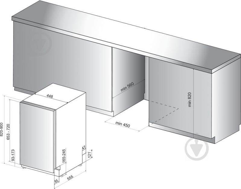 Вбудовувана посудомийна машина Hotpoint HSIC3M19C - фото 9