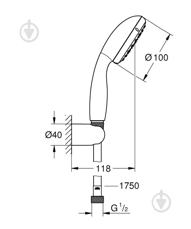 Душевой набор Grohe Vitalio Start 100 27945000 - фото 4