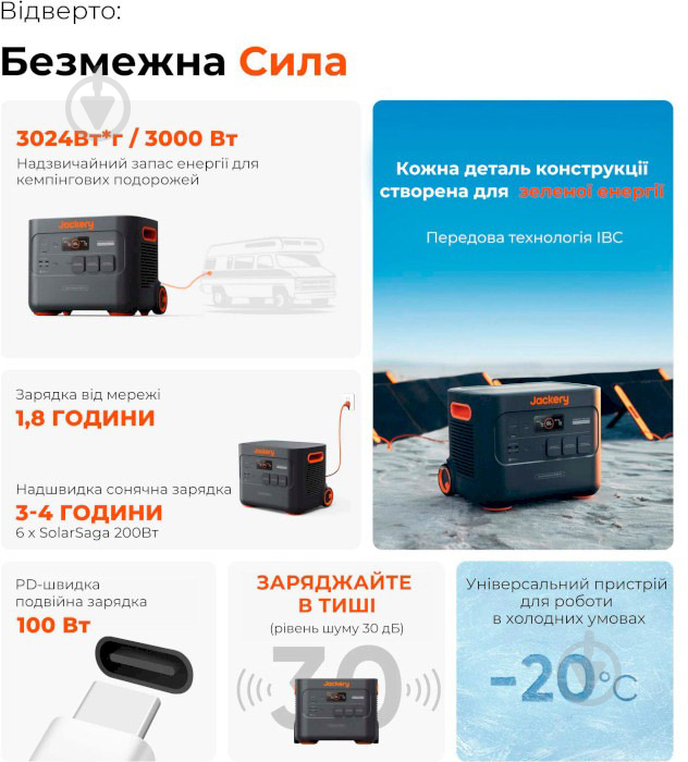 Зарядная станция Jackery Explorer 3000 Pro (70-3000-EUOR01) (3024 Вт·год) - фото 15