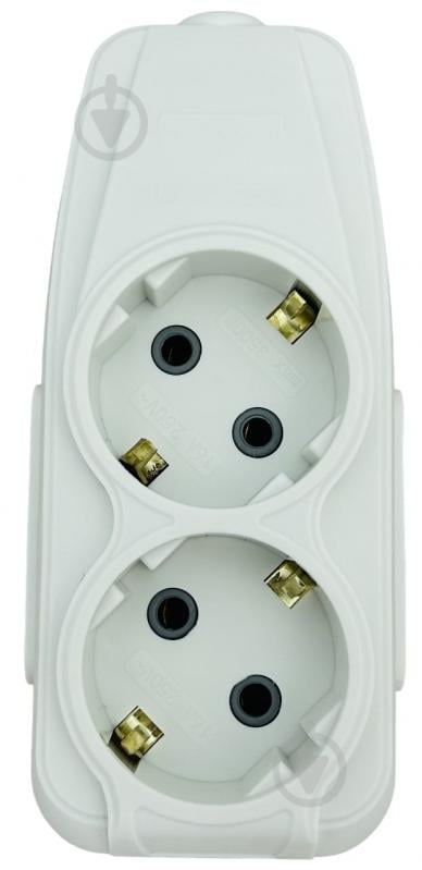 Колодка Erste 8025-12,W із заземленням 2 гн. white 2 м 8025-12,W - фото 1