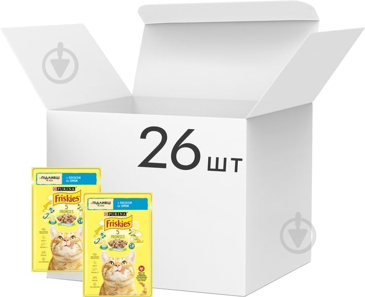 Корм влажный для котов FRISKIES by Purina с лососем в подливке 26 шт. 85 г - фото 1