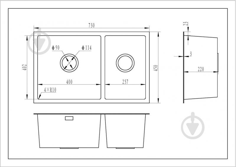 Мийка для кухні Gunter&Hauer Oder 7322 Inox - фото 8 Мийка для кухні Gunter&Hauer Oder 7322 Inox - фото 8