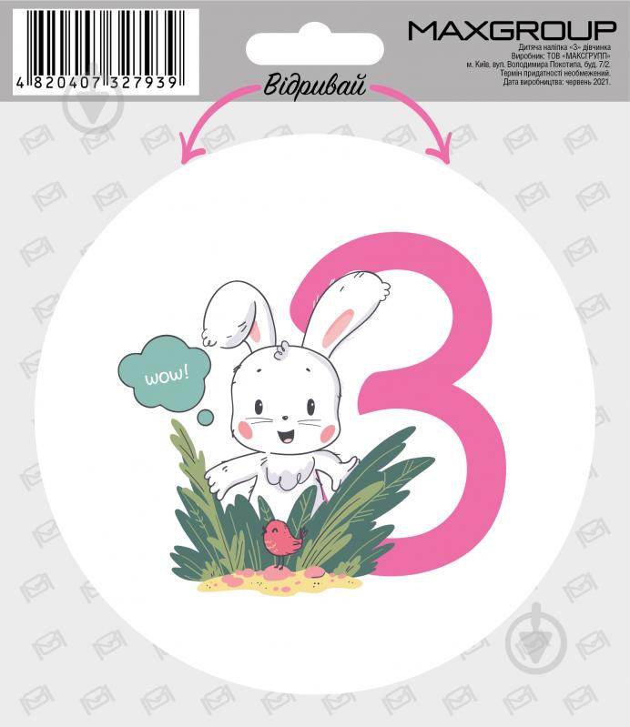 Наклейка MAXGROUP для девочки 3 месяца NM-085 - фото 1 Наклейка MAXGROUP для девочки 3 месяца NM-085 - фото 1