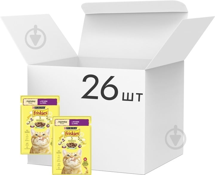Корм влажный для котов FRISKIES by Purina с ягненком в подливке 26 шт. 85 г - фото 1
