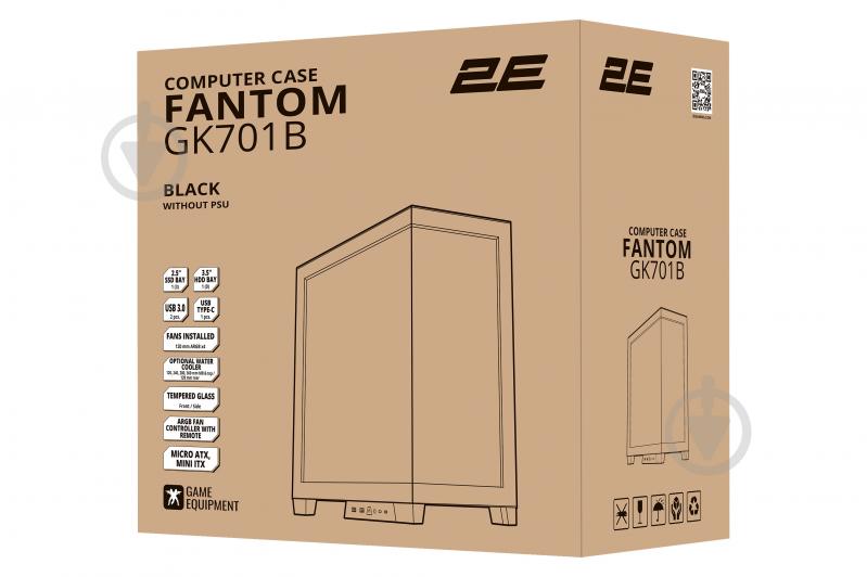 Корпус 2E Gaming Fantom Tempered Glass без БП (2E-GK701B) black - фото 29