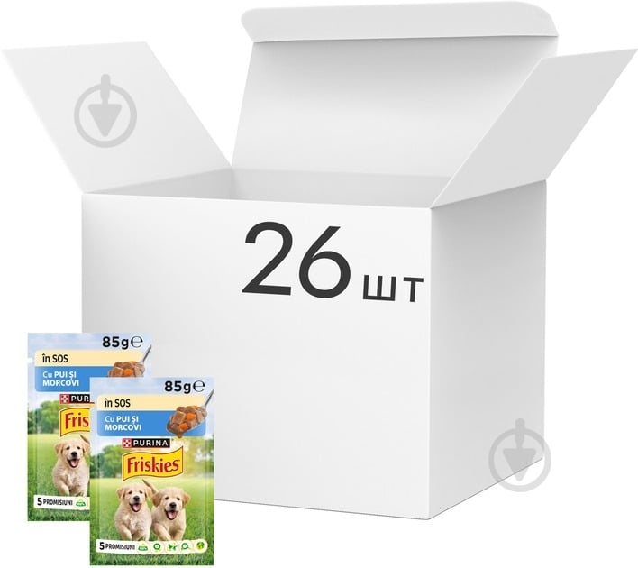 Корм влажный FRISKIES by Purina Junior курица и морковь в соусе 26 шт. 85 г - фото 1 Корм влажный FRISKIES by Purina Junior курица и морковь в соусе 26 шт. 85 г - фото 1