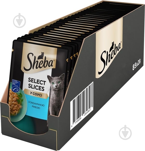 Корм влажный для котов Sheba с океанической рыбой в соусе 28 шт. 85 г - фото 1