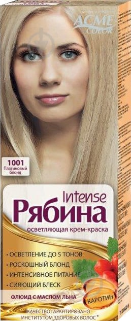 Крем-краска для волос Acme Color Рябина Intense №1001 платиновый блонд 133 мл - фото 1