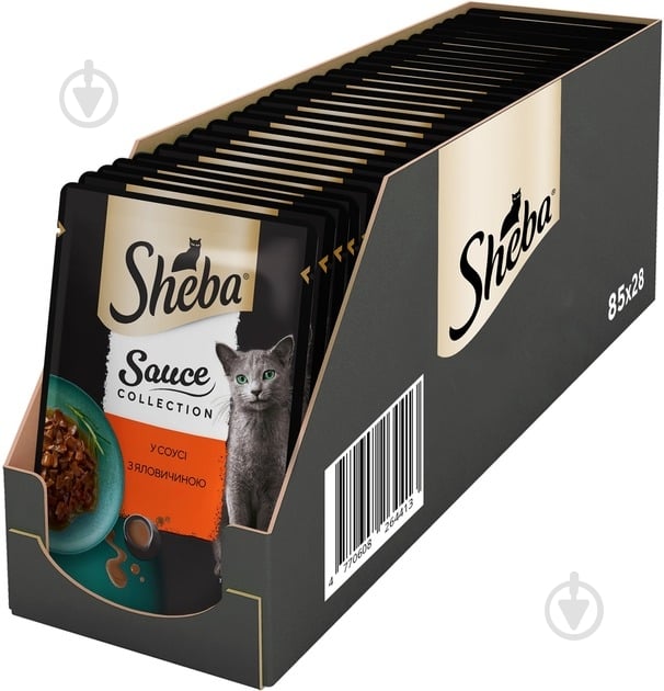 Корм вологий для котів Sheba з яловичиною в соусі 28 шт. 85 г - фото 1 Корм вологий для котів Sheba з яловичиною в соусі 28 шт. 85 г - фото 1