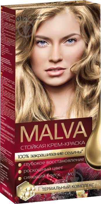 Крем-фарба для волосся Malva Hair Color №012 світло-русявий 40 мл - фото 1