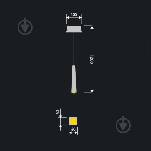 Светильник подвесной ADLUX Candle CP-1-BO-Bl 1x10 Вт GU10 матовый черный - фото 7