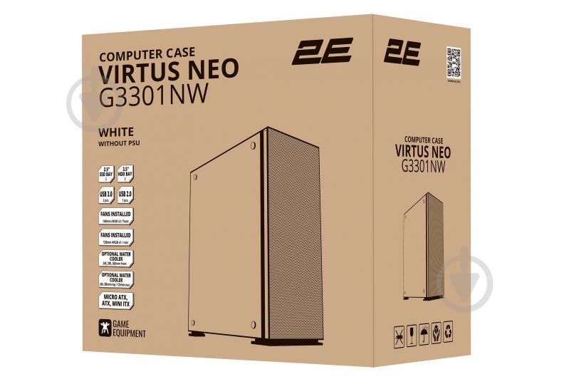 Корпус 2E Virtus Neo Tempered Glass без БП (2E-G3301NW) white - фото 27