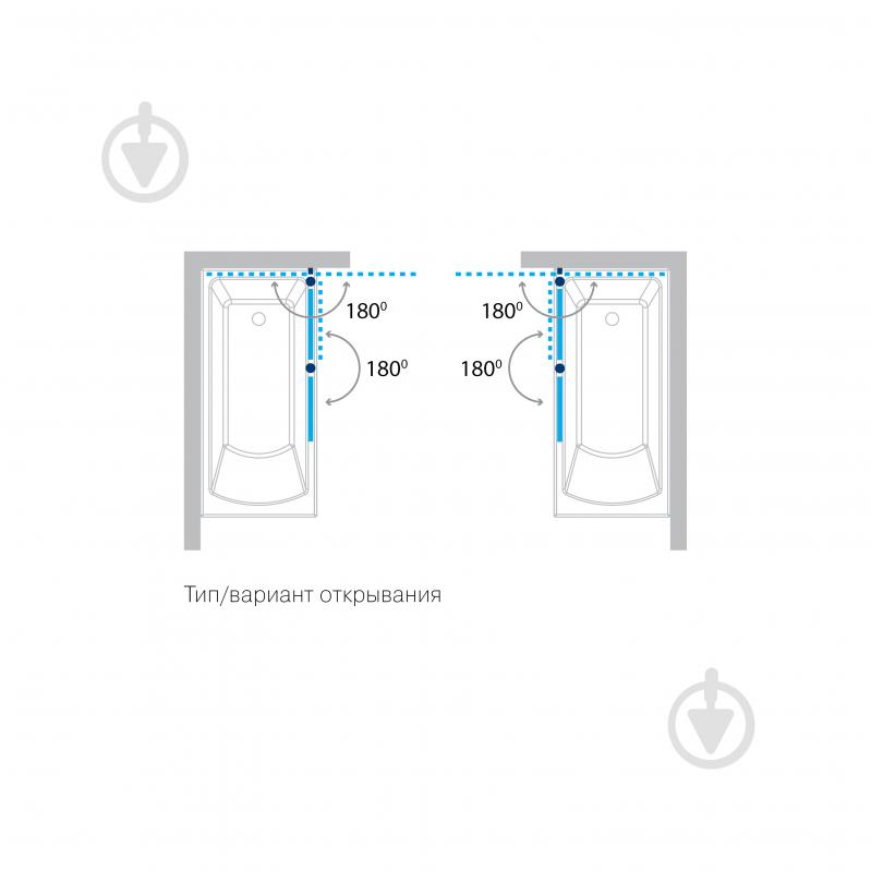 Штора для душа Koller Pool QP97 L chrome - фото 3